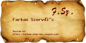 Farkas Szervác névjegykártya