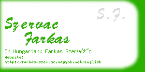 szervac farkas business card